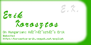 erik korosztos business card